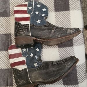 Roper Patriotic Heeled Boots - Black, Red, Blue